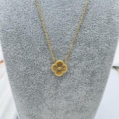 15MM classic single clover pendant stainless steel necklace for women