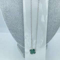 15MM classic single clover pendant stainless steel necklace for women