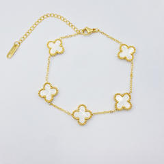 13mm high quality non-fading stainless steel four-leaf clover bracelet for women