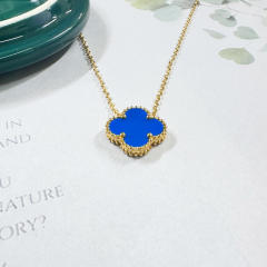 15MM classic single clover pendant stainless steel necklace for women