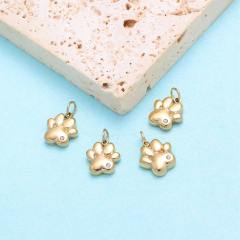 4pcs/set Sweet Cat's Paw stainless steel pendant diy charm