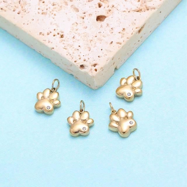 4pcs/set Sweet Cat's Paw stainless steel pendant diy charm