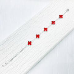 13mm high quality non-fading stainless steel four-leaf clover bracelet for women