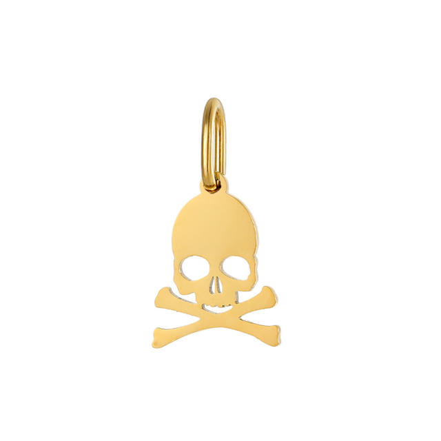 Halloween Jewelry New Stainless Steel Skull Pendant Earrings Necklace Pendant Accessories Wholesale