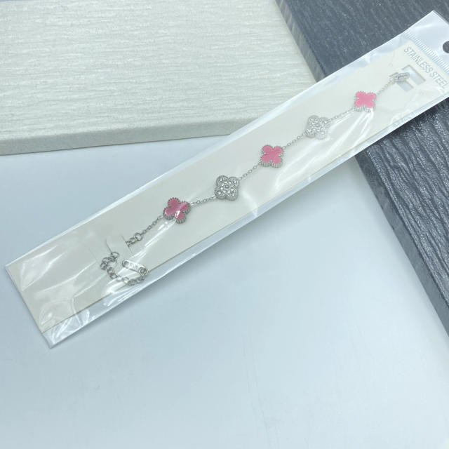 13MM four-leaf clover bracelet stainless steel bracelet for women