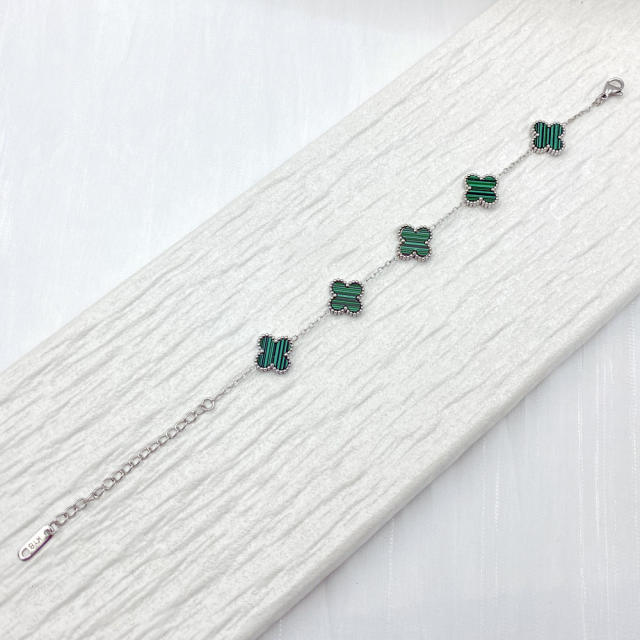 13mm high quality non-fading stainless steel four-leaf clover bracelet for women