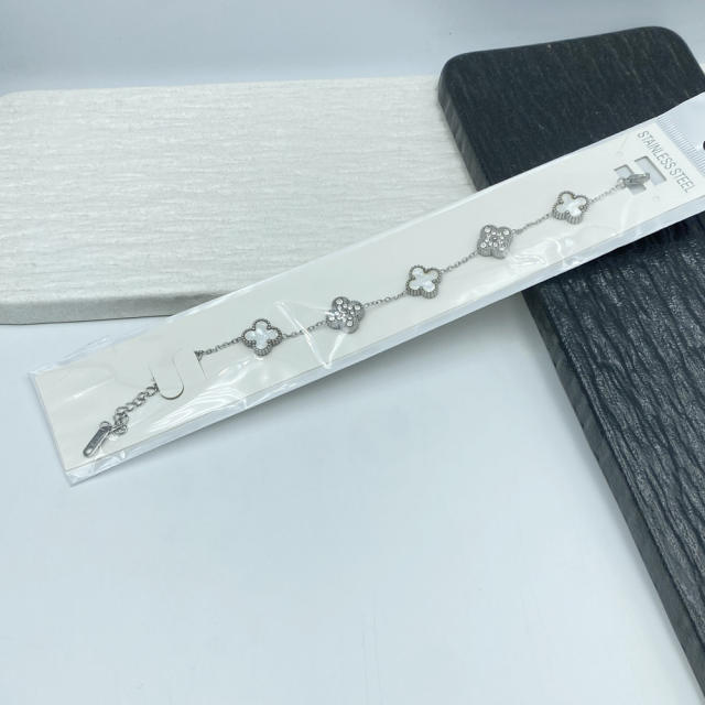 13MM four-leaf clover bracelet stainless steel bracelet for women