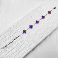 13mm high quality non-fading stainless steel four-leaf clover bracelet for women