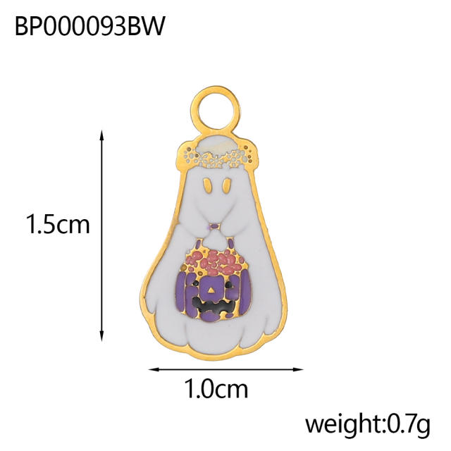 Halloween accessory Bracelet Necklace Earrings Stainless Steel enamel diy charm pendant