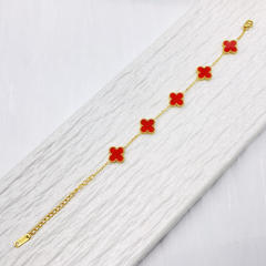 13mm high quality non-fading stainless steel four-leaf clover bracelet for women