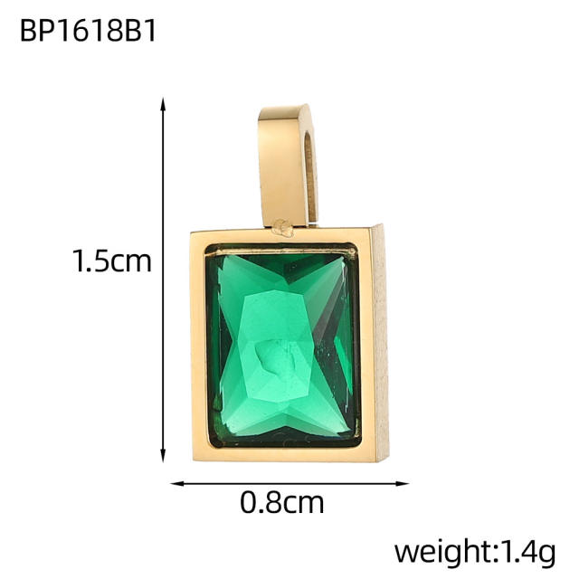 DIY colorful crystal pendant charm for necklace bracelet stainless steel accessory
