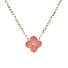 13MM Four-leaf Clover Diamond Necklace stainless steel necklace for women