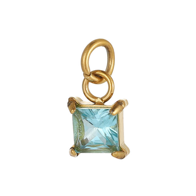 DIY colorful crystal pendant charm for necklace bracelet stainless steel accessory