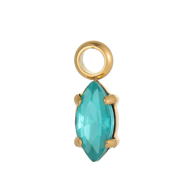 DIY colorful crystal pendant charm for necklace bracelet stainless steel accessory