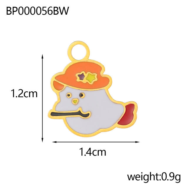 Halloween accessory Bracelet Necklace Earrings Stainless Steel enamel diy charm pendant