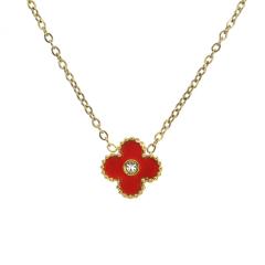 13MM Four-leaf Clover Diamond Necklace stainless steel necklace for women