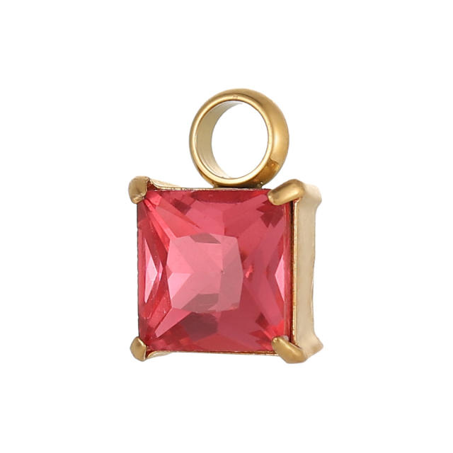 DIY colorful crystal pendant charm for necklace bracelet stainless steel accessory