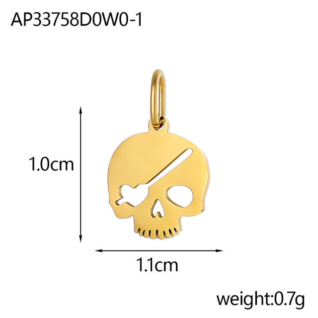 Halloween Jewelry New Stainless Steel Skull Pendant Earrings Necklace Pendant Accessories Wholesale