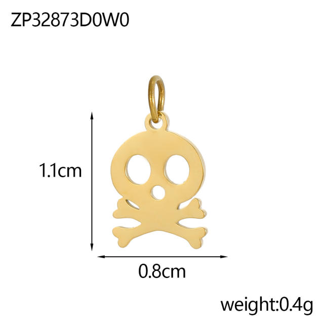 Halloween Jewelry New Stainless Steel Skull Pendant Earrings Necklace Pendant Accessories Wholesale