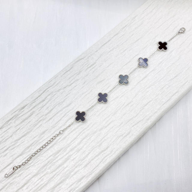 13mm high quality non-fading stainless steel four-leaf clover bracelet for women