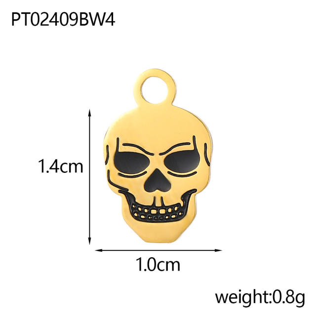 Halloween Jewelry New Stainless Steel Skull Pendant Earrings Necklace Pendant Accessories Wholesale