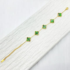 13mm high quality non-fading stainless steel four-leaf clover bracelet for women