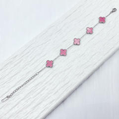 13mm high quality non-fading stainless steel four-leaf clover bracelet for women