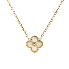 13MM Four-leaf Clover Diamond Necklace stainless steel necklace for women