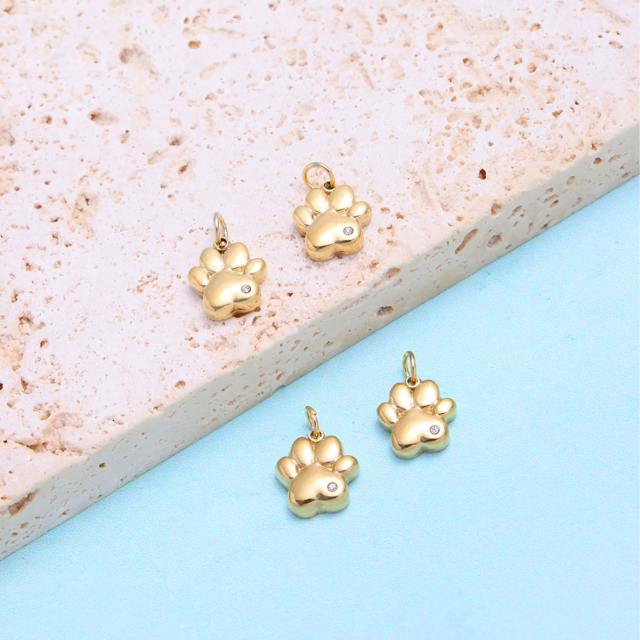 4pcs/set Sweet Cat's Paw stainless steel pendant diy charm