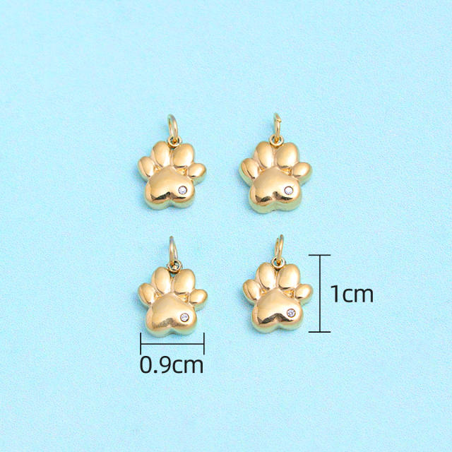 4pcs/set Sweet Cat's Paw stainless steel pendant diy charm