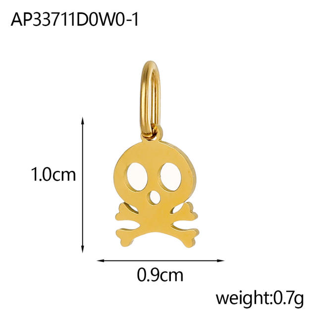 Halloween Jewelry New Stainless Steel Skull Pendant Earrings Necklace Pendant Accessories Wholesale