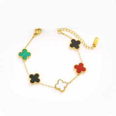 13mm high quality non-fading stainless steel four-leaf clover bracelet for women