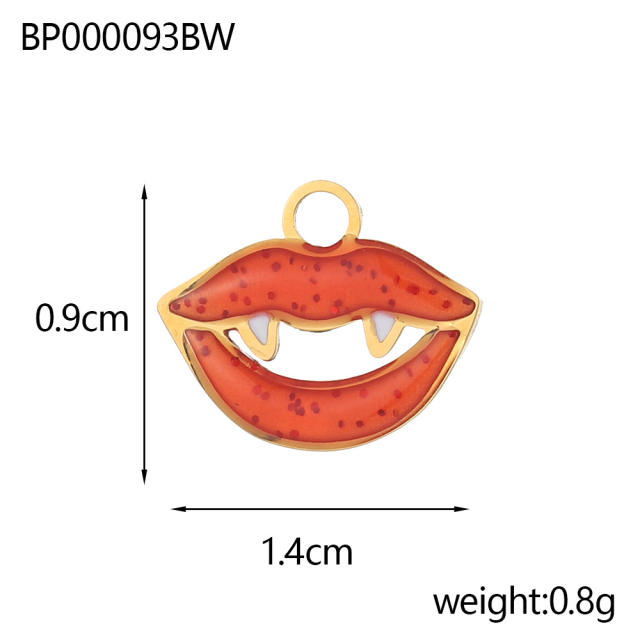 Halloween accessory Bracelet Necklace Earrings Stainless Steel enamel diy charm pendant