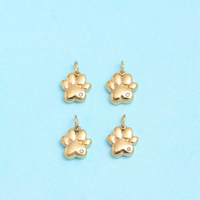 4pcs/set Sweet Cat's Paw stainless steel pendant diy charm