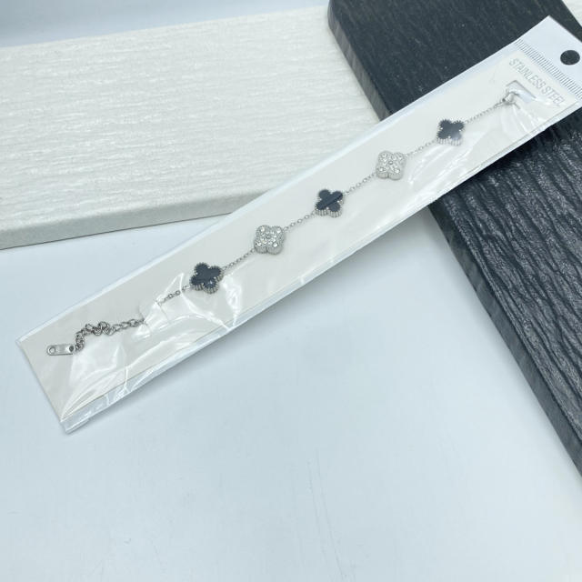 13MM four-leaf clover bracelet stainless steel bracelet for women