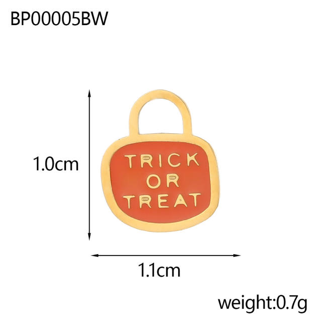 Halloween accessory Bracelet Necklace Earrings Stainless Steel enamel diy charm pendant