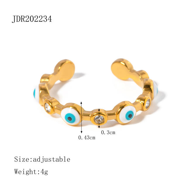 Evil eye series stainless steel rings collection