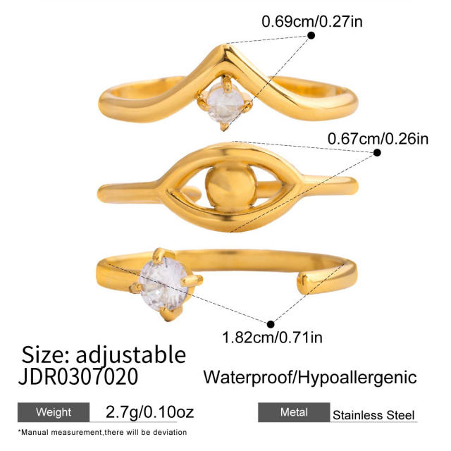 Evil eye series stainless steel rings collection