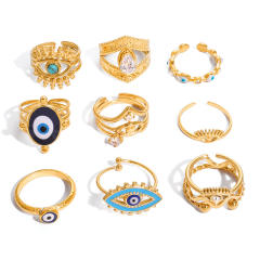 Evil eye series stainless steel rings collection