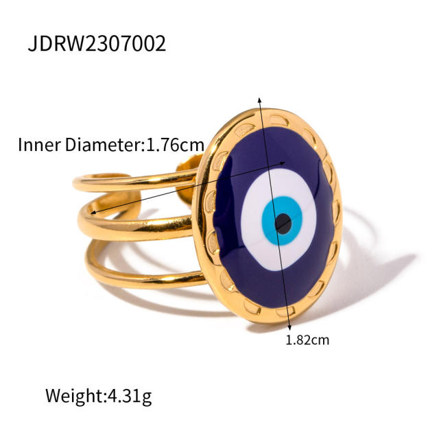 Evil eye series stainless steel rings collection