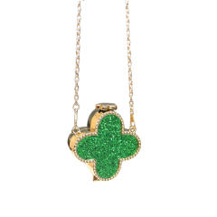 Colorful diamond clover box bag mini bag chain bag purse bag