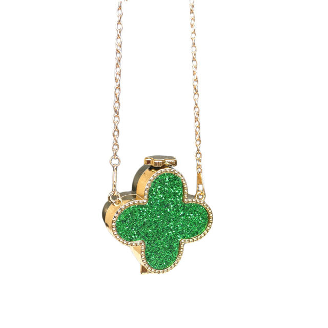 Colorful diamond clover box bag mini bag chain bag purse bag