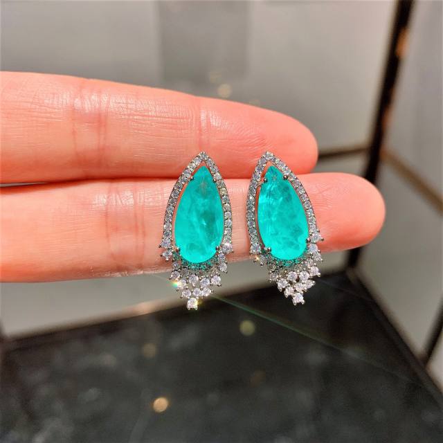 Jewelry Paraiba Earrings Necklace Jewelry Set for women