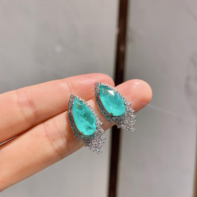 Jewelry Paraiba Earrings Necklace Jewelry Set for women