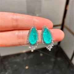 Jewelry Paraiba Earrings Necklace Jewelry Set for women
