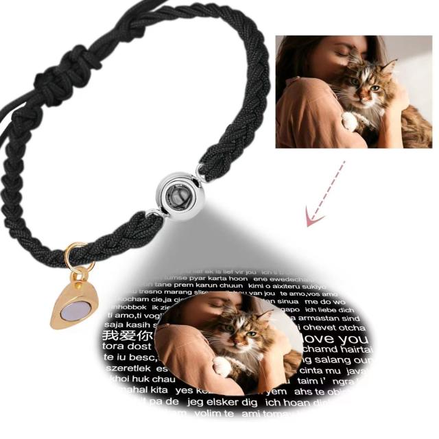 Couple Projection Woven Bracelet 100 Languages ​​I Love You Personalized Colorful Graphics Customization