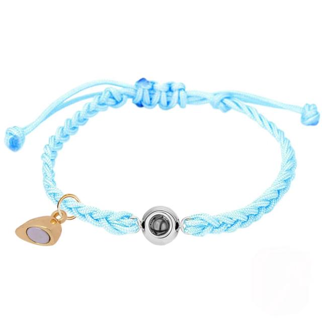 Couple Projection Woven Bracelet 100 Languages ​​I Love You Personalized Colorful Graphics Customization