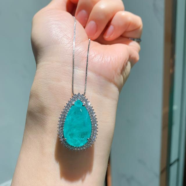 Jewelry Paraiba Earrings Necklace Jewelry Set for women