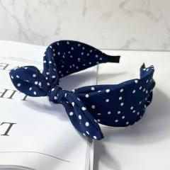 Vintage Simple Polka Dot Bow Headband Women's New Style bunny ear headband