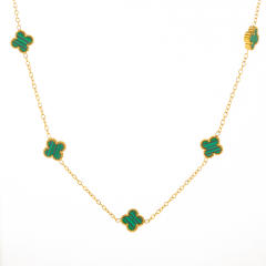 9mm hot sale classic clover stainless steel necklace set for wmen